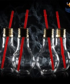 Devnow Bulb Shaped Glass With Straw