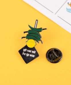 Bigsmall_piu Nimbu Mirchi Metallic Lapel Pin