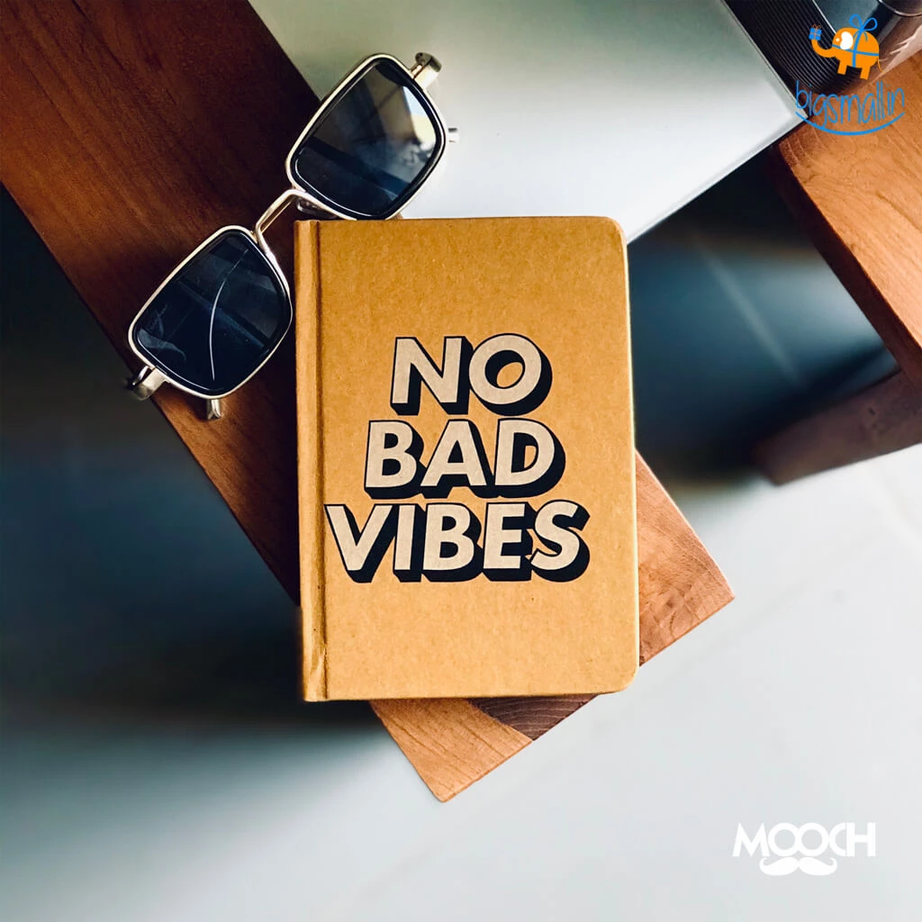 Mooch Design Studio No Bad Vibes A6 Notebook With Elastic