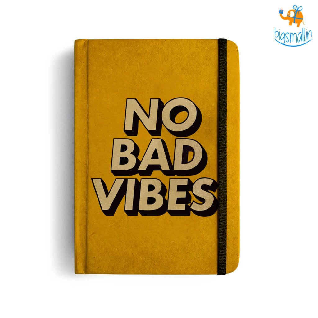 Mooch Design Studio No Bad Vibes A6 Notebook With Elastic