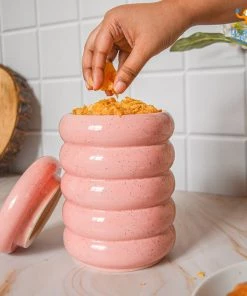 Hollyhock New Ceramic Storage Jar With Lid