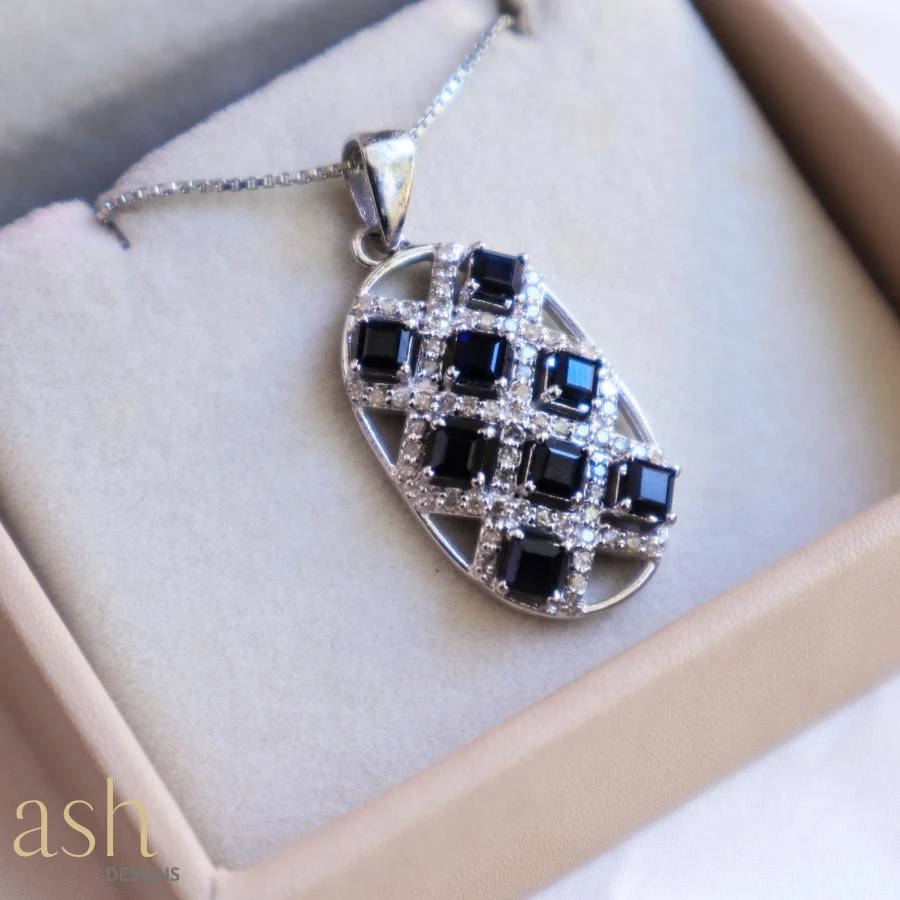 Ash Designs All Of It Blue Sapphire Pendant With Chain