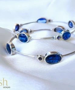 Ash Designs All Of It Mykonos Kyanite Bangles - Set Of 2