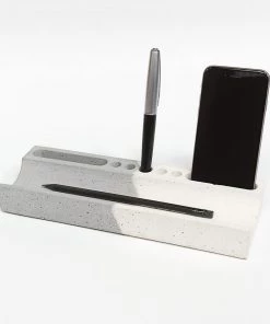 Elite Earth Gurpreet Concrete Desk Stationery Organizer