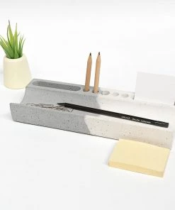 Elite Earth Gurpreet Concrete Desk Stationery Organizer