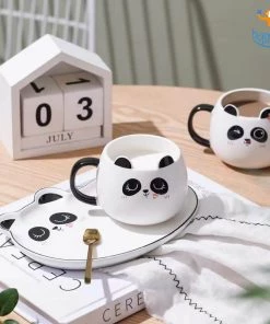 Bigsmall_hmk All Of It Panda Mug & Saucer With Spoon Set