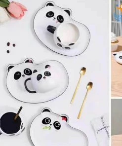Bigsmall_hmk All Of It Panda Mug & Saucer With Spoon Set