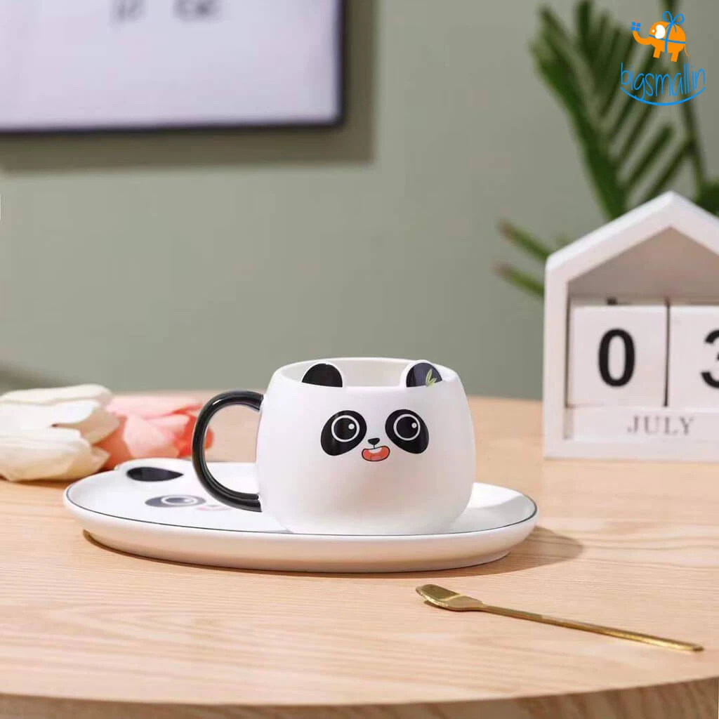 Bigsmall_hmk All Of It Panda Mug & Saucer With Spoon Set