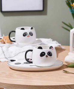 Bigsmall_hmk All Of It Panda Mug & Saucer With Spoon Set
