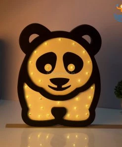 Bigsmall Panda Wooden LED Lamp