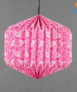 Ascetic Pink Patterned Paper Lantern