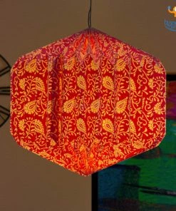 Ascetic Pink Patterned Paper Lantern