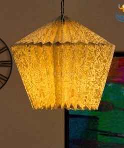 Ascetic Gold Patterned Paper Lantern