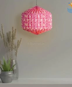 Ascetic Pink Patterned Paper Lantern
