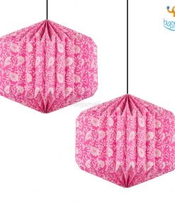 Ascetic Pink Patterned Paper Lantern