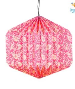 Ascetic Pink Patterned Paper Lantern