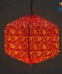 Ascetic Pink Patterned Paper Lantern