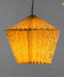 Ascetic Gold Patterned Paper Lantern