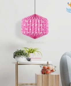 Ascetic Pink Patterned Paper Lantern