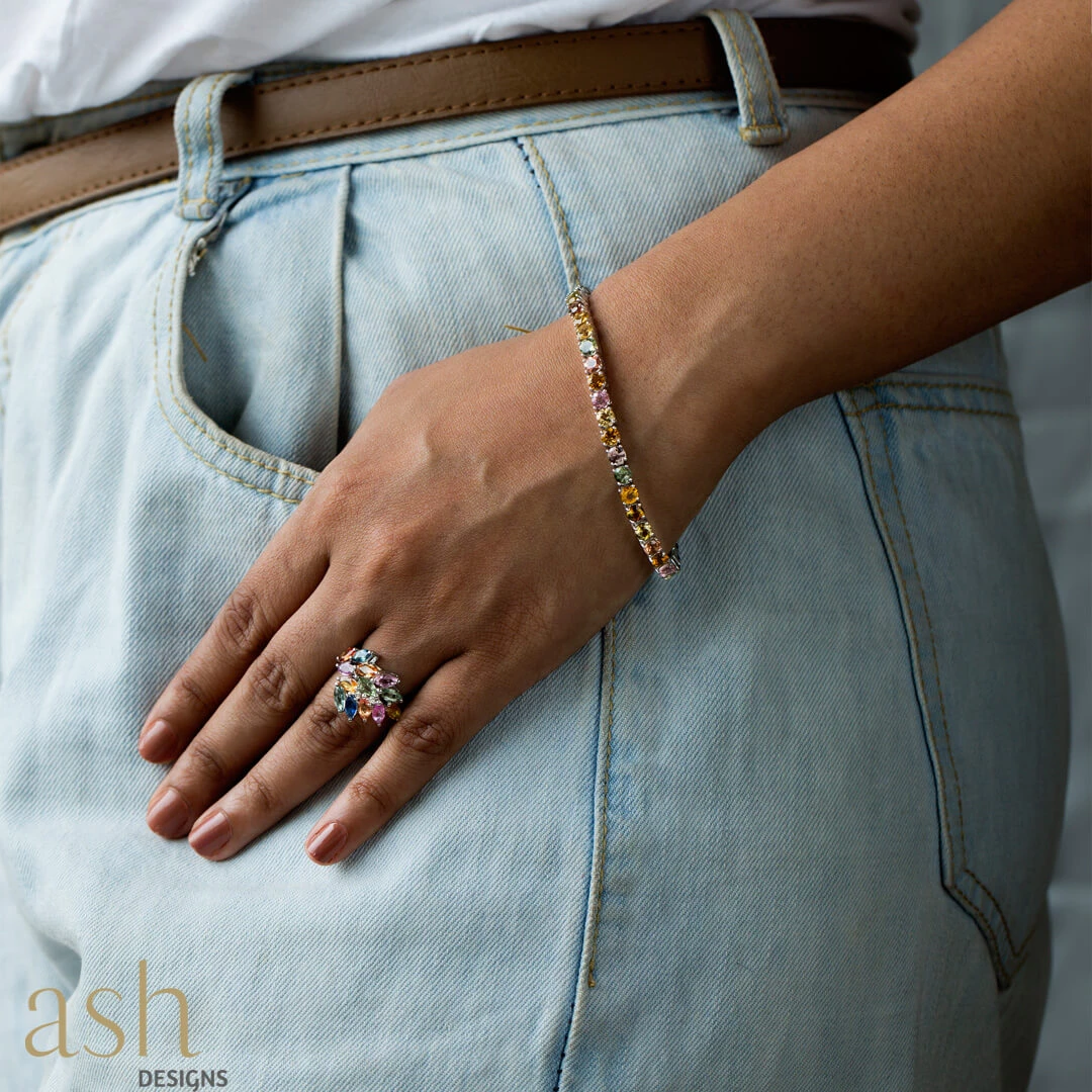 Ash Designs Paradise Valley Semi-Precious Ring Set In Silver