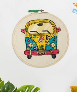 Hoop-Broideries Handmade Peace Embroidery Hoop Art