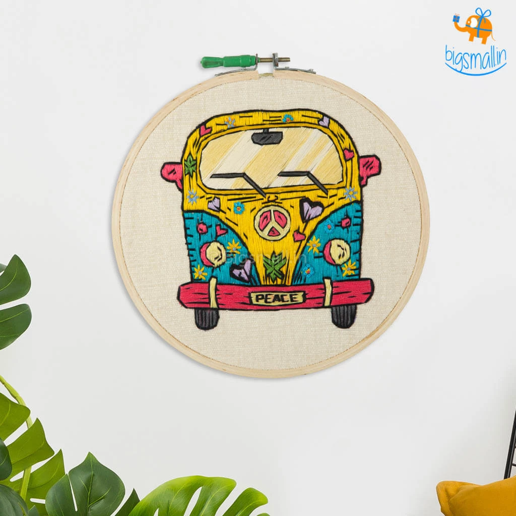 Hoop-Broideries Handmade Peace Embroidery Hoop Art