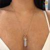 AmyLi Crystal Pencil Pendant With Chain