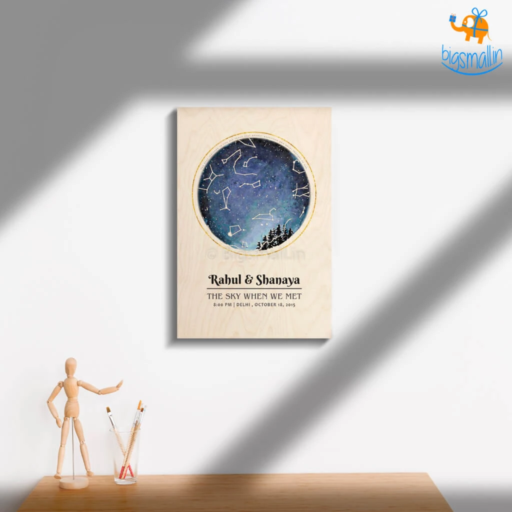 Chitra Chaya Personalized Wooden Frame - Stars Above Us | COD Not Available