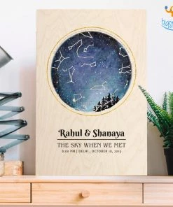 Chitra Chaya Personalized Wooden Frame - Stars Above Us | COD Not Available