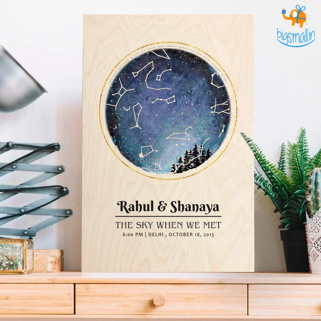 Chitra Chaya Personalized Wooden Frame - Stars Above Us | COD Not Available