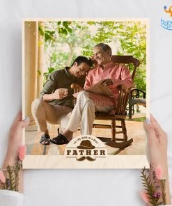 Chitra Chaya Father's Day Personalized Wooden Print Frame | COD Not Available