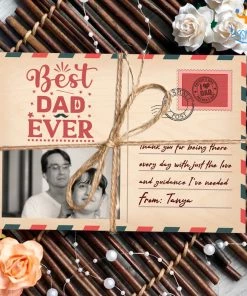 Chitra Chaya Personalized Best Dad Ever Wooden Postcard | COD Not Available Father's Day