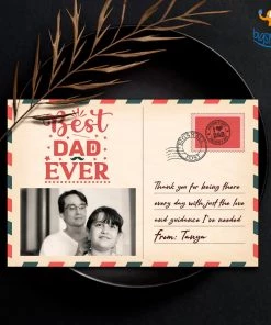 Chitra Chaya Personalized Best Dad Ever Wooden Postcard | COD Not Available Father's Day