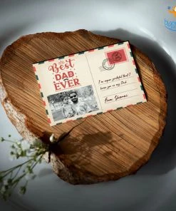 Chitra Chaya Personalized Best Dad Ever Wooden Postcard | COD Not Available Father's Day