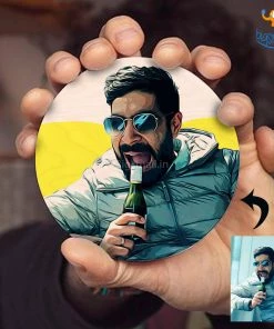 Chitra Chaya Personalized Comic Wooden Coasters | COD Not Available Father's Day