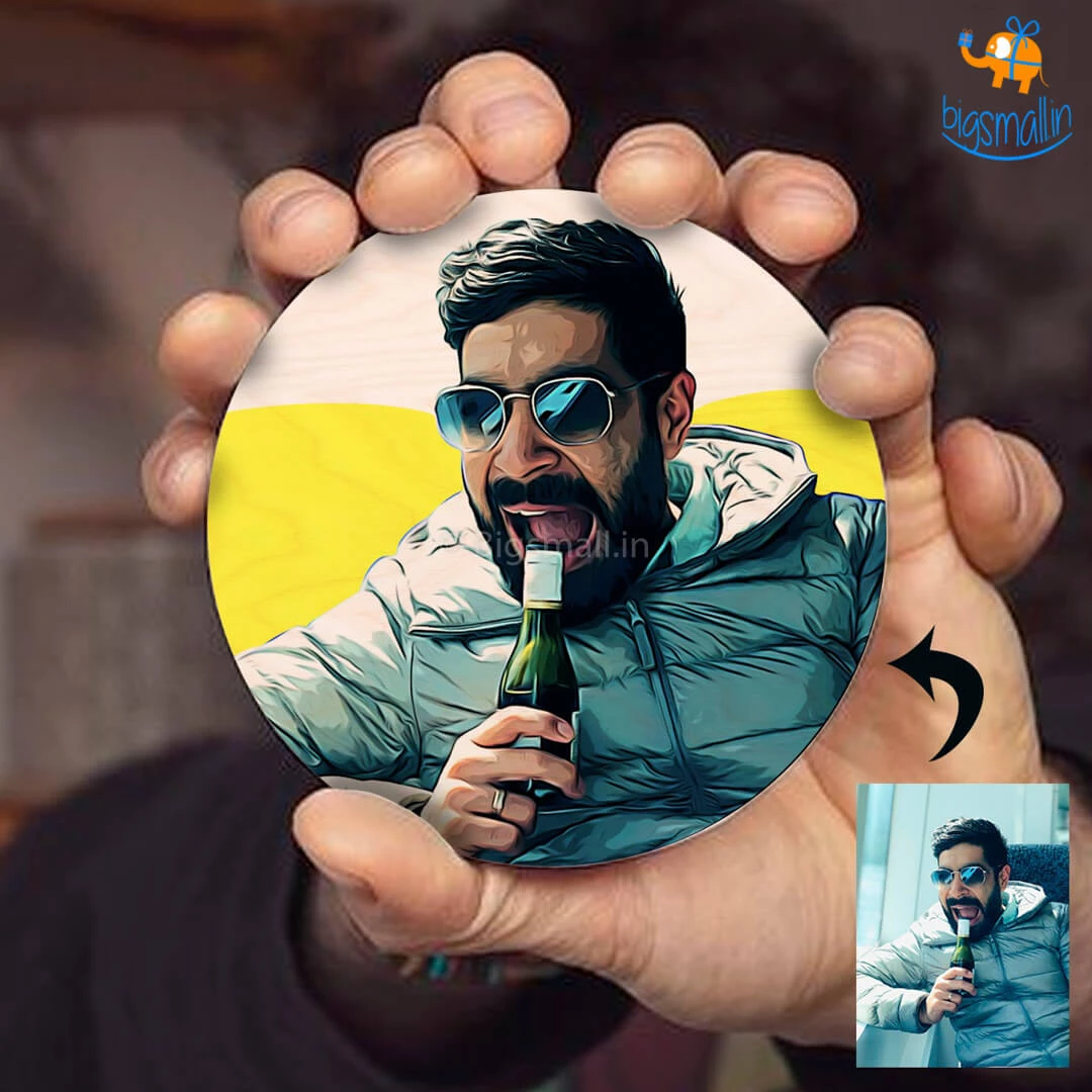 Chitra Chaya Personalized Comic Wooden Coasters | COD Not Available Father's Day