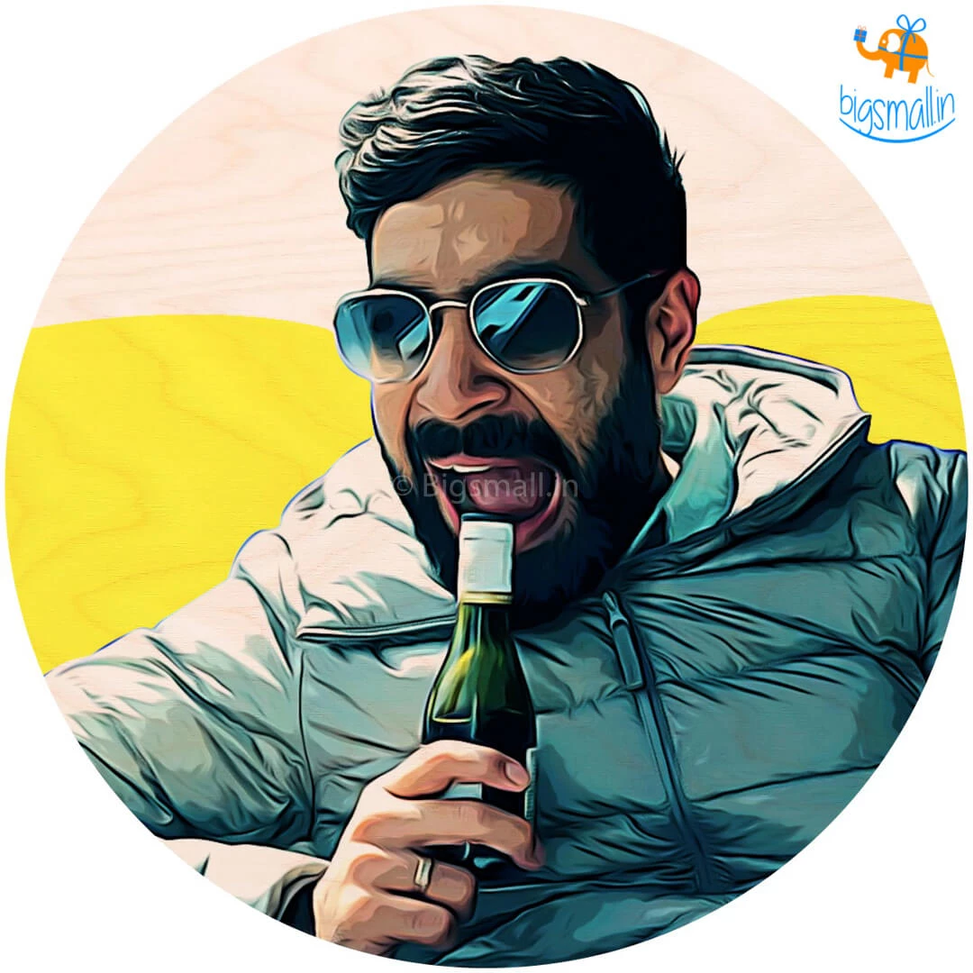 Chitra Chaya Personalized Comic Wooden Coasters | COD Not Available Father's Day