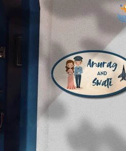 Chitra Chaya Personalized Airforce Couple Name Plate | COD Not Available