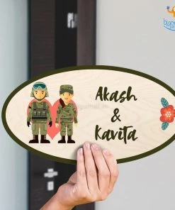 Chitra Chaya Personalized Army Couple Name Plate | COD Not Available