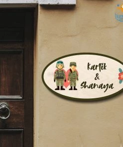 Chitra Chaya Personalized Army Couple Name Plate | COD Not Available