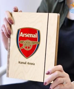 Chitra Chaya Personalized Arsenal Wooden Binder With Elastic Strap | COD Not Available