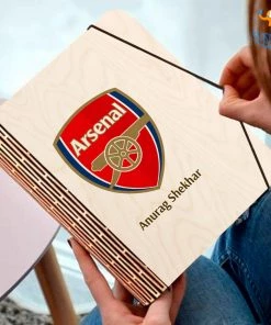 Chitra Chaya Personalized Arsenal Wooden Binder With Elastic Strap | COD Not Available
