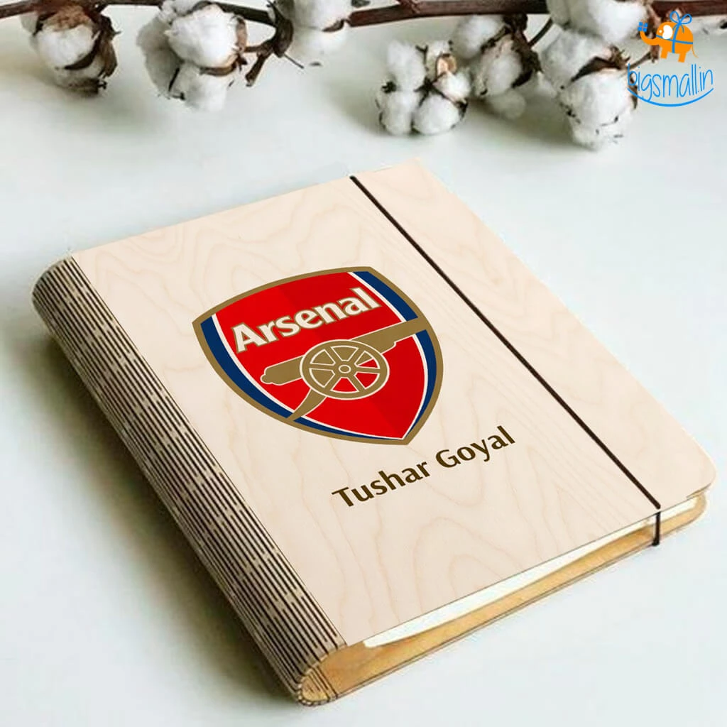 Chitra Chaya Personalized Arsenal Wooden Binder With Elastic Strap | COD Not Available