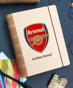 Chitra Chaya Personalized Arsenal Wooden Binder With Elastic Strap | COD Not Available