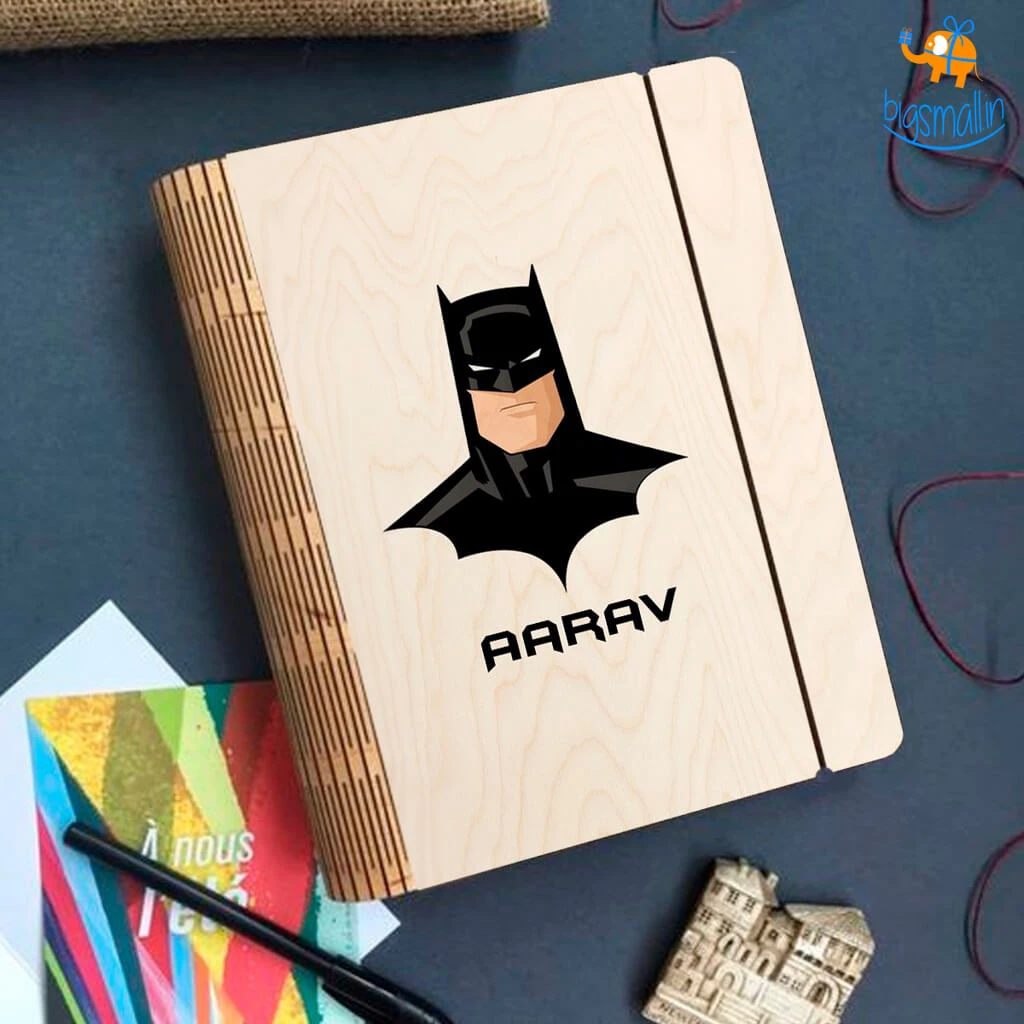Chitra Chaya Personalized Batman Theme Wooden Binder Diary | COD Not Available