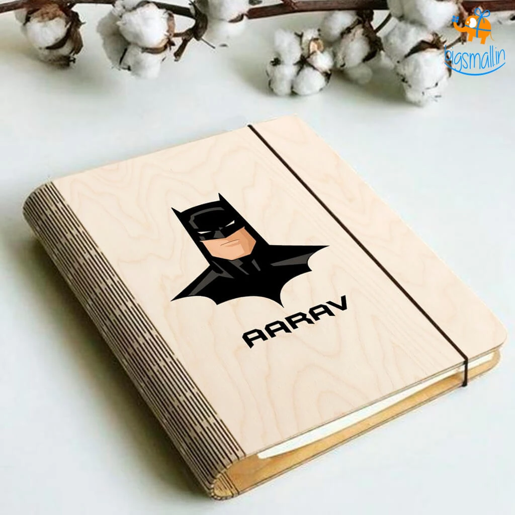 Chitra Chaya Personalized Batman Theme Wooden Binder Diary | COD Not Available
