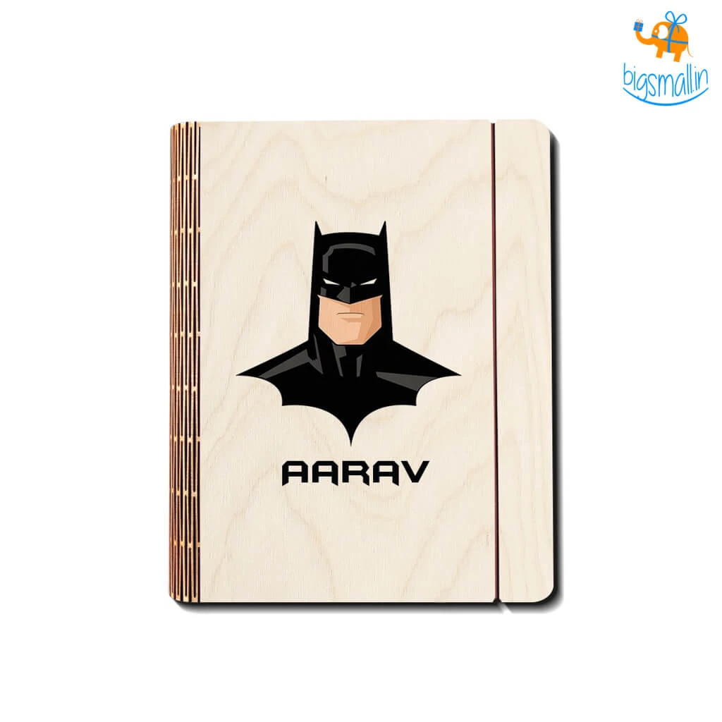 Chitra Chaya Personalized Batman Theme Wooden Binder Diary | COD Not Available