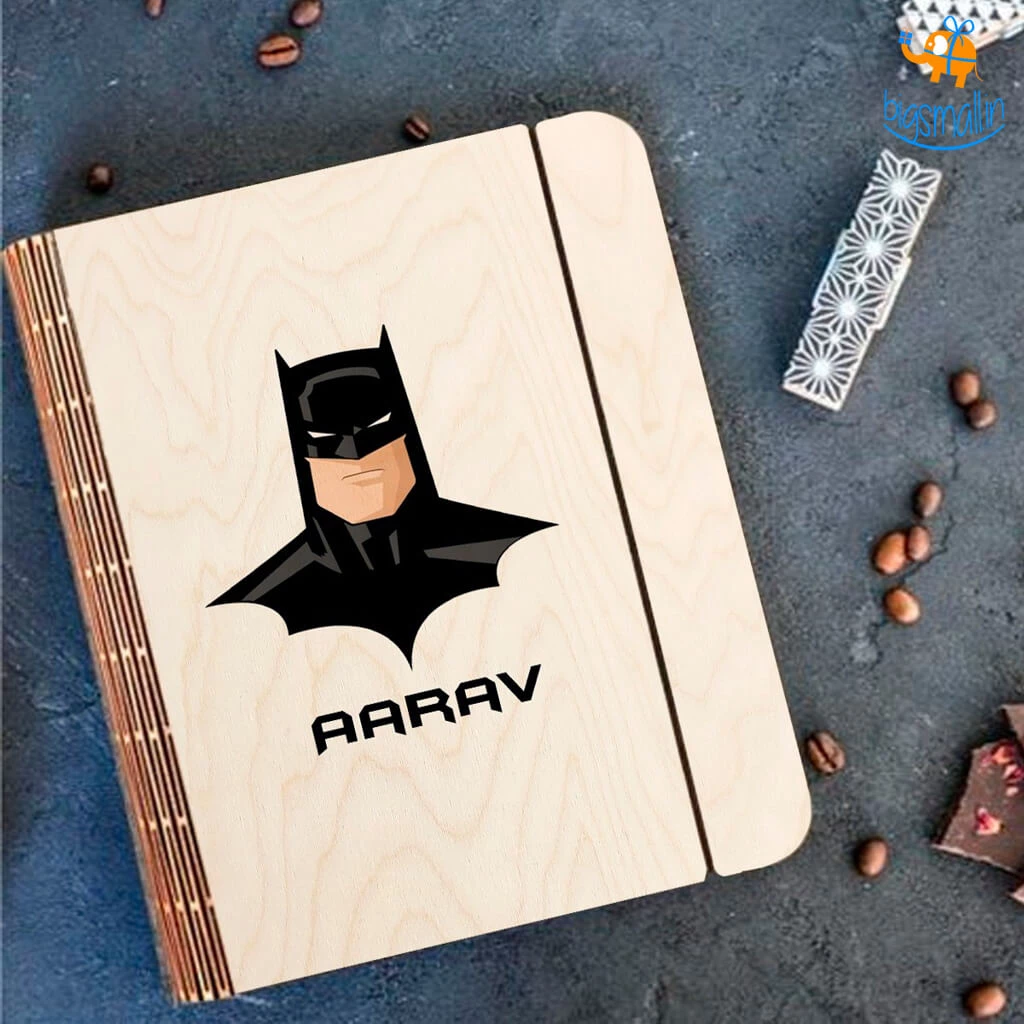 Chitra Chaya Personalized Batman Theme Wooden Binder Diary | COD Not Available