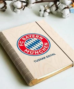Chitra Chaya Personalized Bayern Munich Wooden Binder Diary | COD Not Available