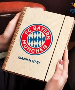 Chitra Chaya Personalized Bayern Munich Wooden Binder Diary | COD Not Available